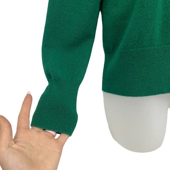 J. CREW 100% Cashmere Relaxed Crewneck Sweater Emerald Kelly Green Soft Small - Picture 7 of 9